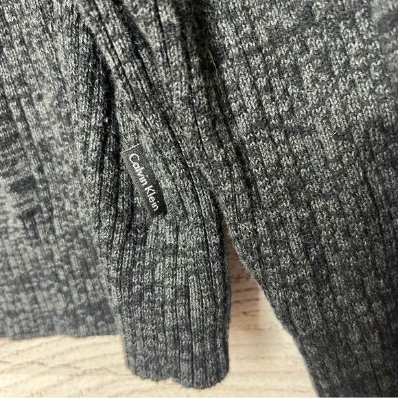 Calvin Klein Charcoal Gray & Black Full Zip Knit SweaterJacket Men’s Size XL - Picture 5 of 10